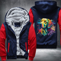 Rainbow Labrador Retriever Watercolour Fleece Hoodies Jacket