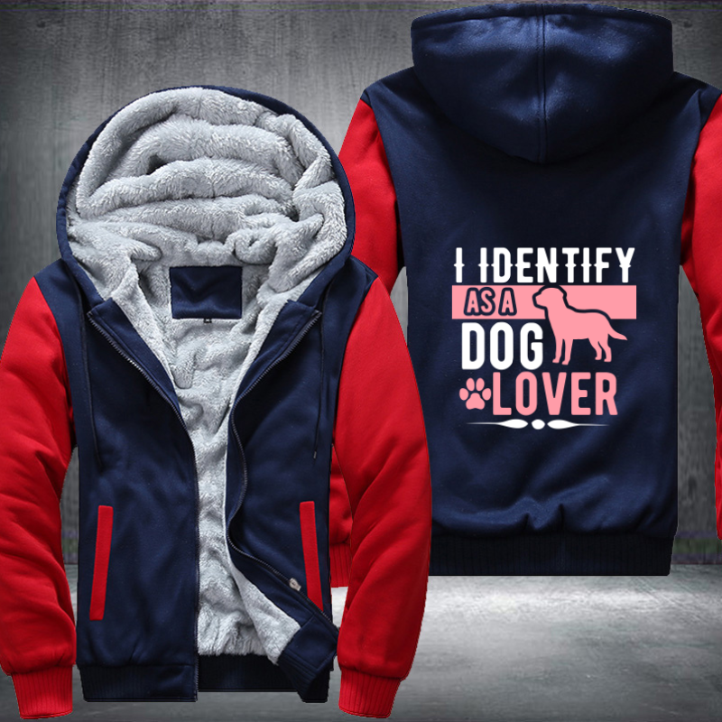 i identify as a dog lover Fleece Hoodies Jacket