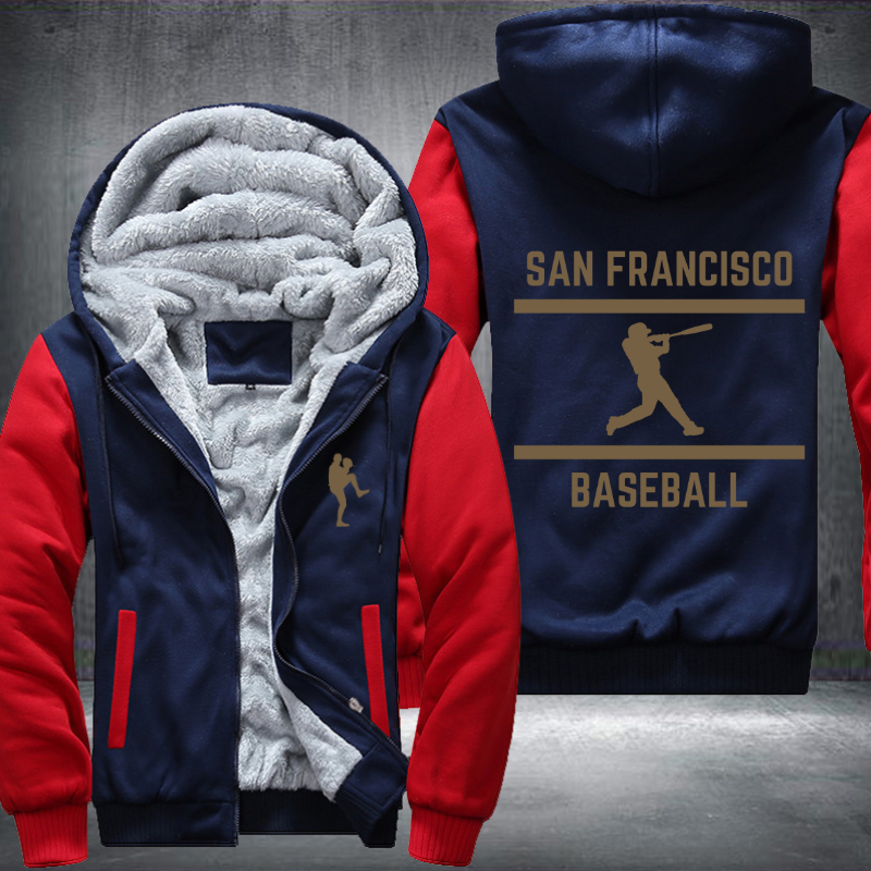 Baseball Lover City San Francisco Fleece Hoodies Jacket