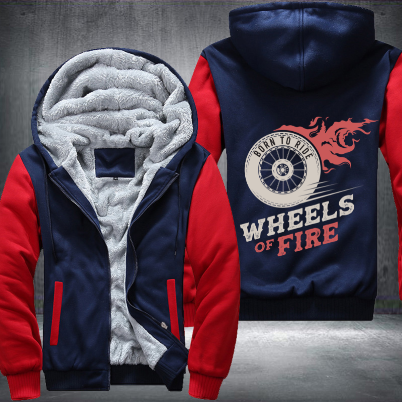 Born To Ride Wheels of Fire Fleece Hoodies Jacket