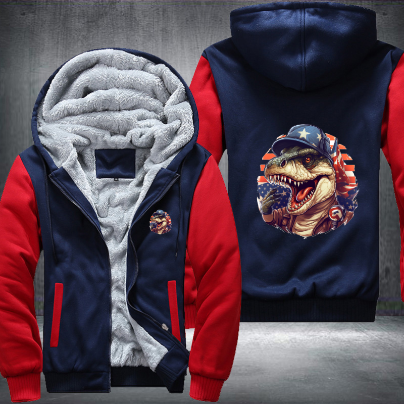 Animal Hiphop Graphic Funny Dinosaur Fleece Hoodies Jacket