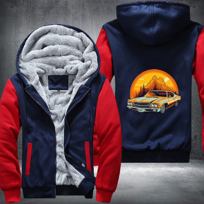 Rev up your engines and hit the road in style with this sleek car Fleece Hoodies Jacket