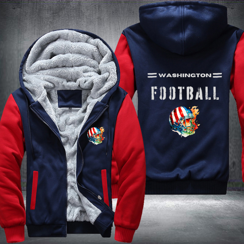 Football City USA Flag Helmet Washington Fleece Hoodies Jacket