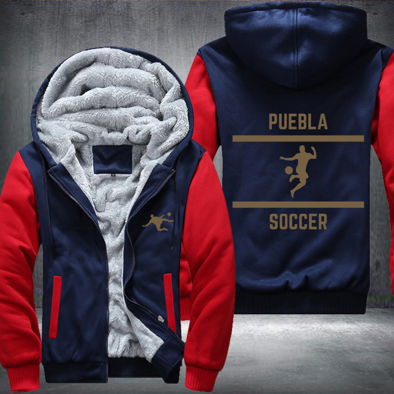 Mexico Soccer Lover Gold Puebla Fleece Hoodies Jacket