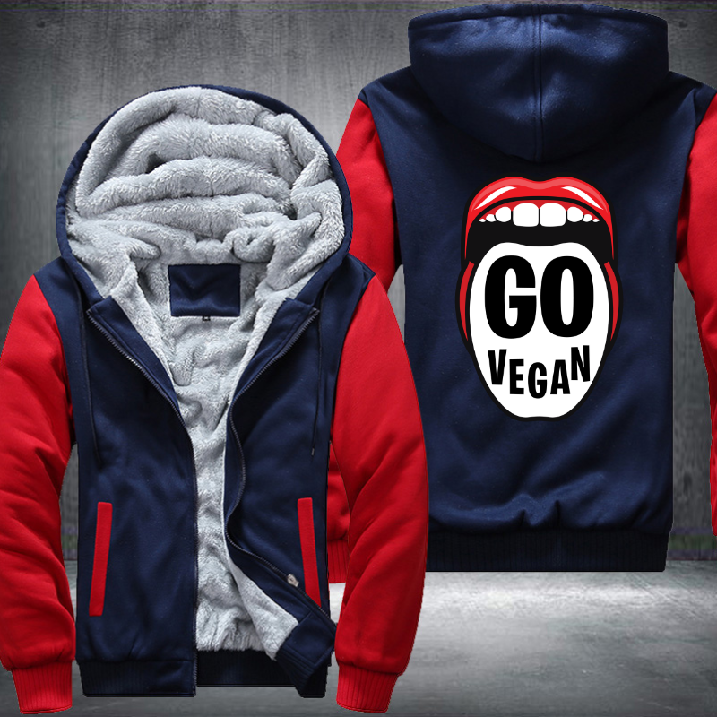 Go Vegan Mouth Fleece Hoodies Jacket
