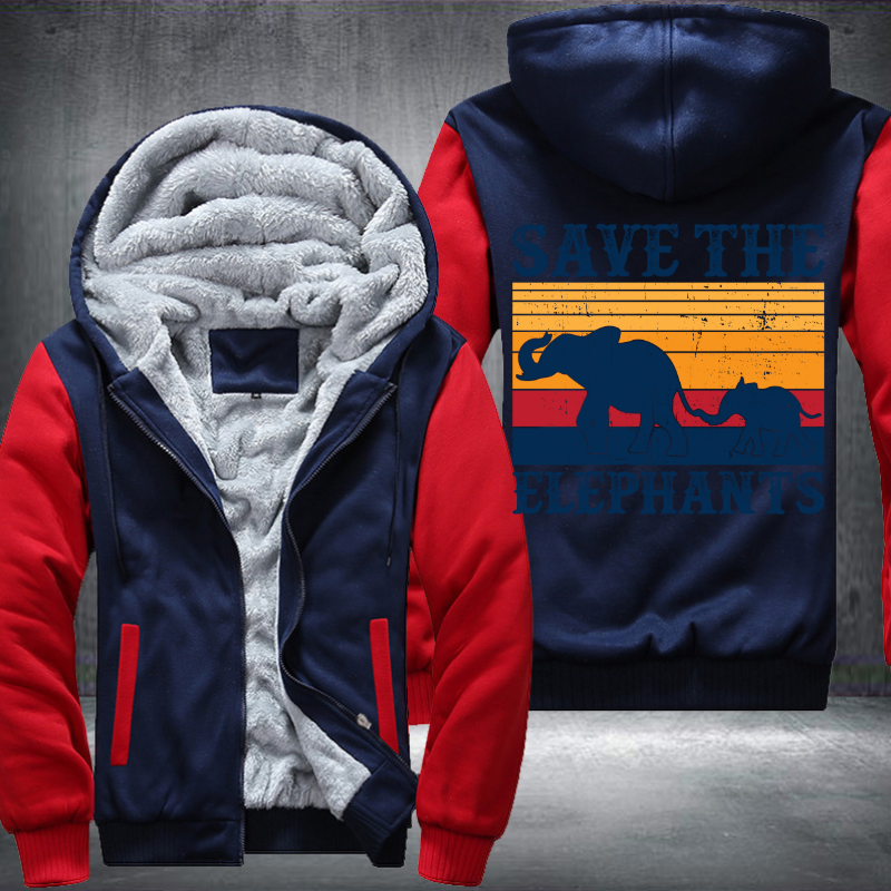 Save The Elephants Fleece Hoodies Jacket