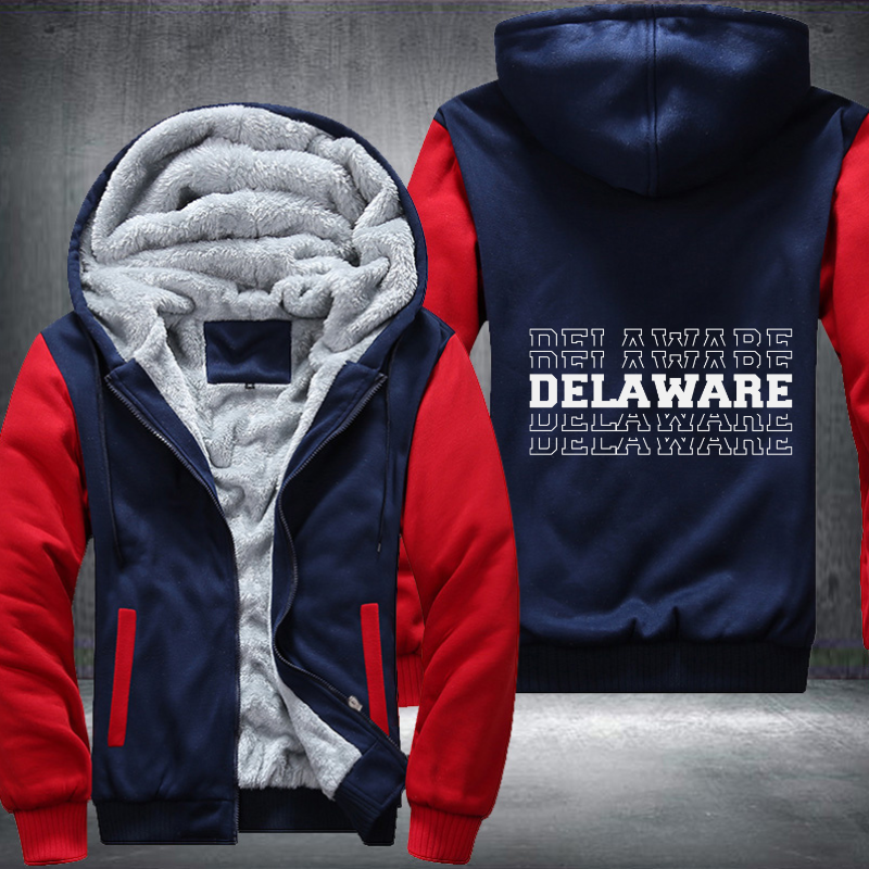 Patriotic USA State Delaware Fleece Hoodies Jacket