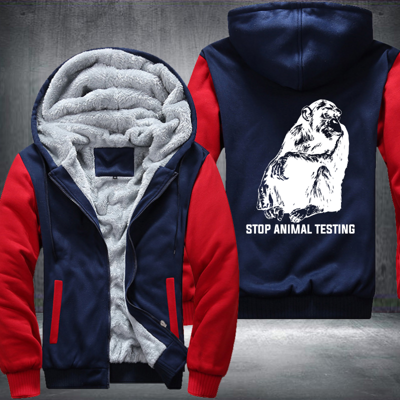 Stop Animal Testing Fleece Hoodies Jacket