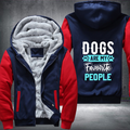 dogs are my favorite people Fleece Hoodies Jacket