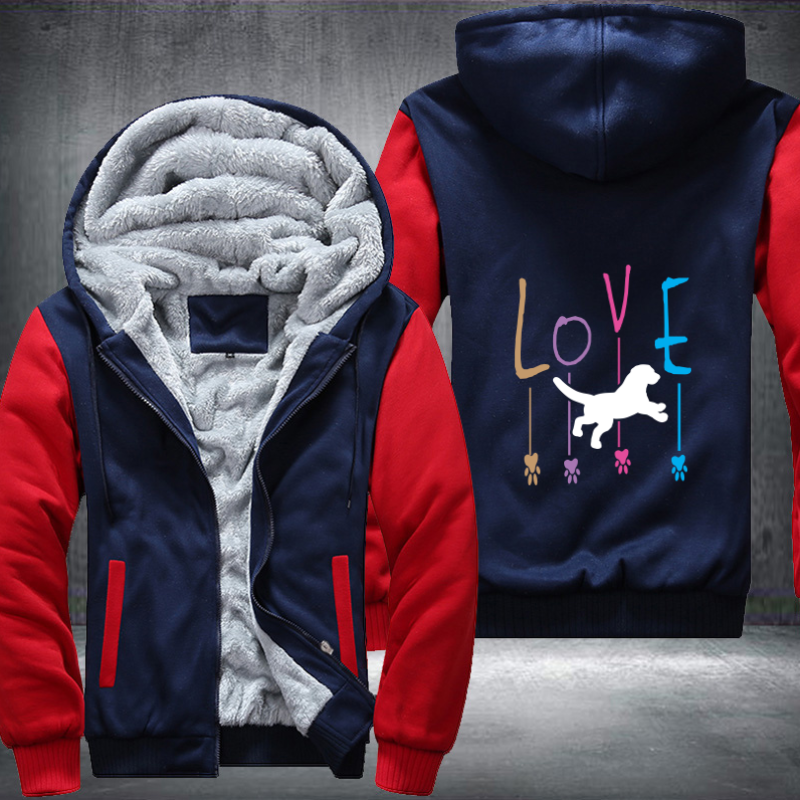 love dog Fleece Hoodies Jacket