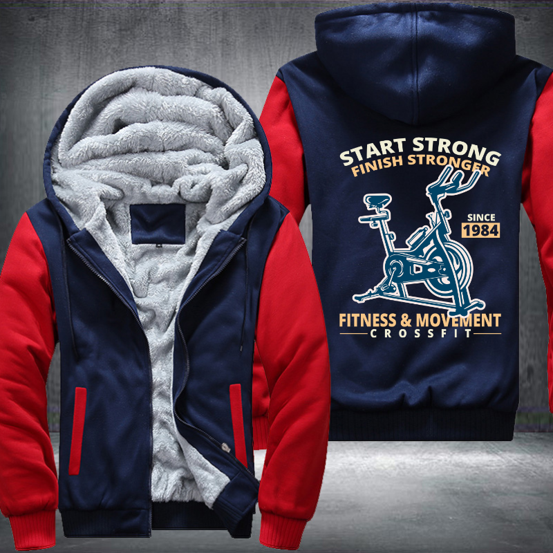 Start Strong Finish Stronger Fleece Hoodies Jacket