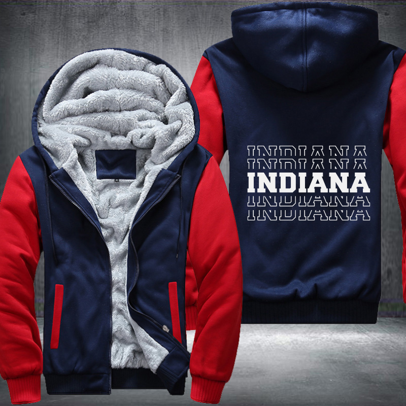 Patriotic USA State Indiana Fleece Hoodies Jacket