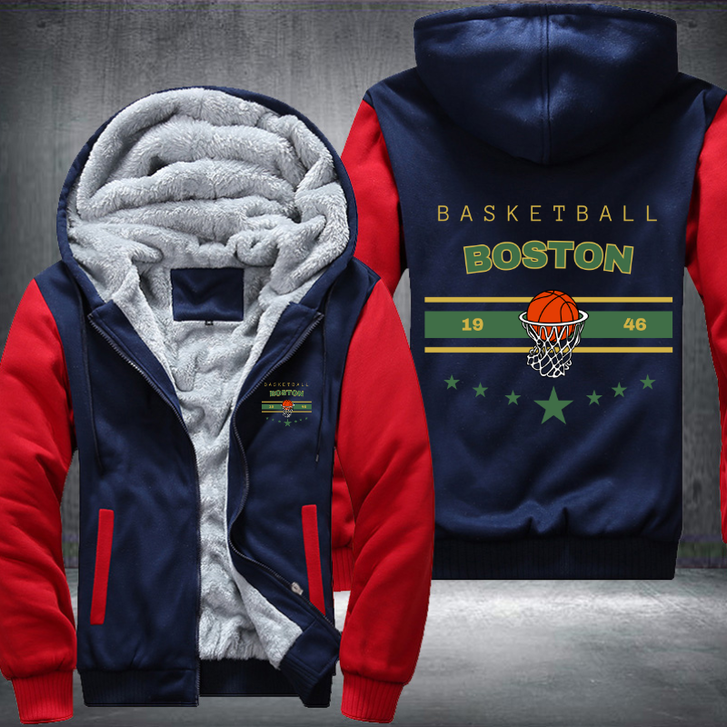 Vintage Basketball BOSTON 1946 Fleece Hoodies Jacket