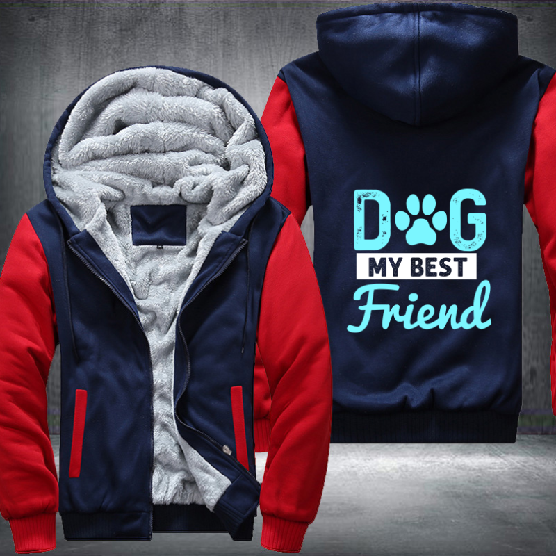 dog my best friend design Fleece Hoodies Jacket