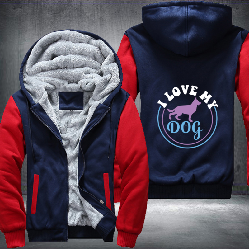 I love my dog Fleece Hoodies Jacket