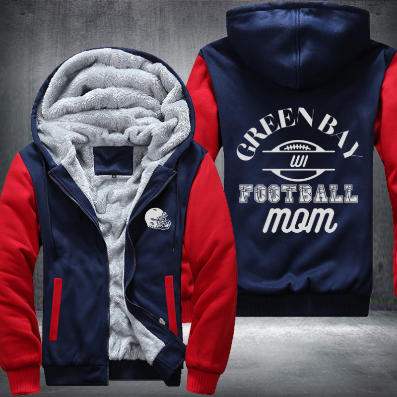 GREEN BAY WI Football mom Fleece Hoodies Jacket