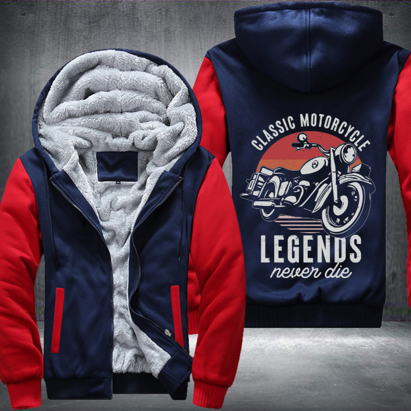 Classic Motorcycle Legends Never Die Fleece Hoodies Jacket