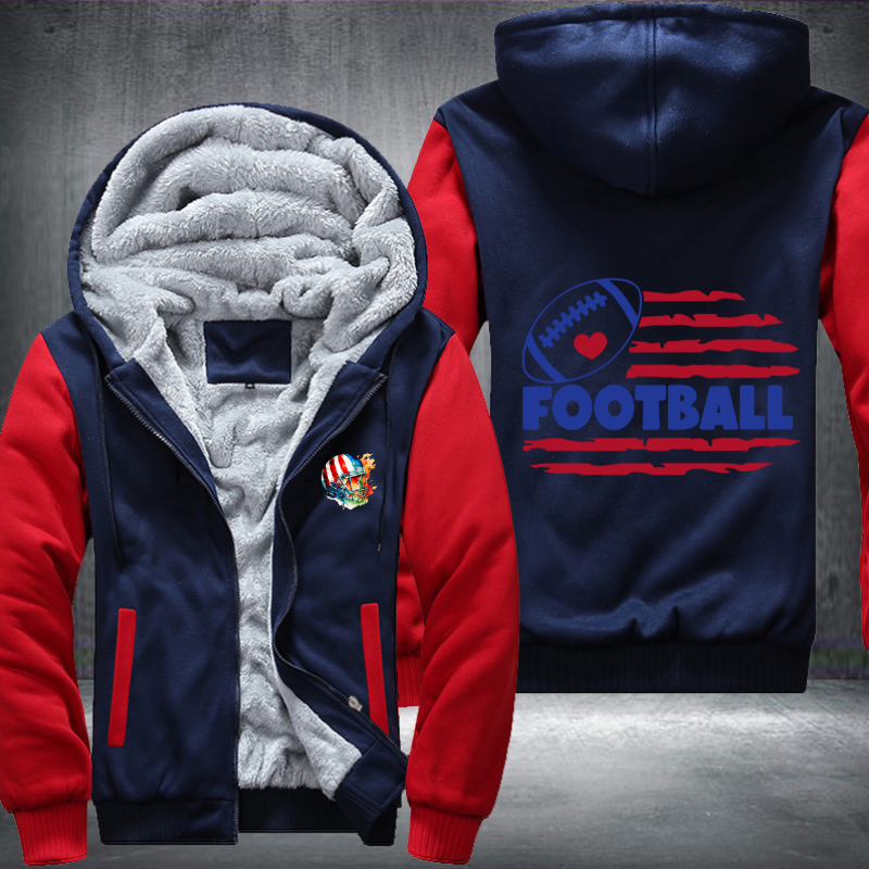 Football Flag Fleece Hoodies Jacket