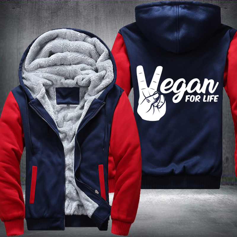 Vegan For Life Fleece Hoodies Jacket