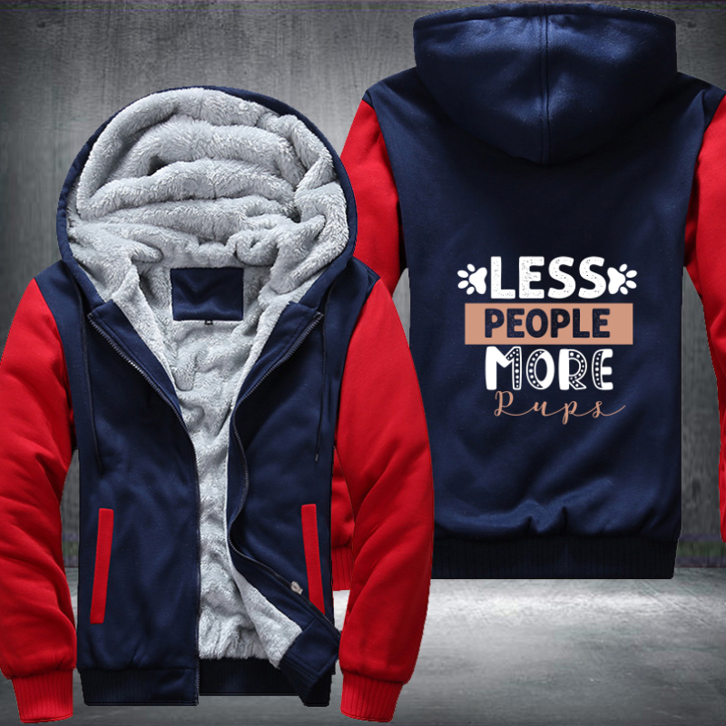 LESS PEOPLE MORE PUPS Fleece Hoodies Jacket