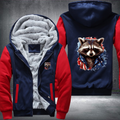 Animal Hiphop Graphic Funny Raccoon With Sunglasses Fleece Hoodies Jacket