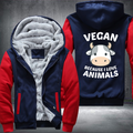 Vegan Because I Love Animals Fleece Hoodies Jacket