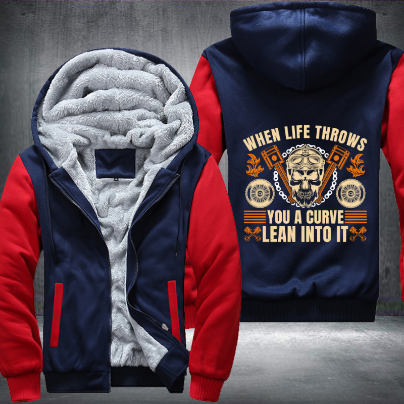 When Life Throws Motorcycle Fleece Hoodies Jacket