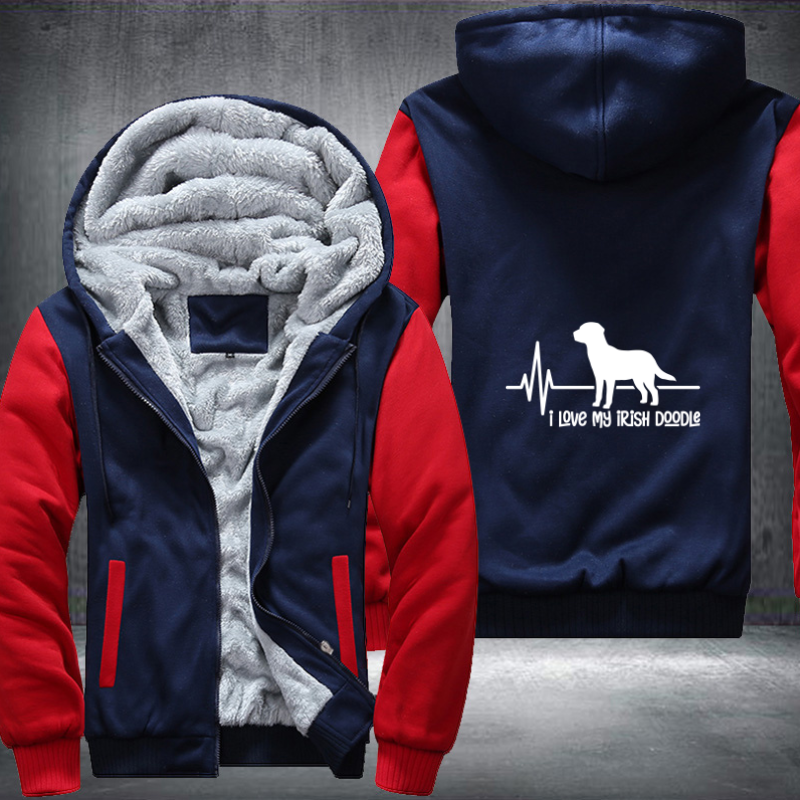 I LOVE MY IRISH DOODLE Fleece Hoodies Jacket