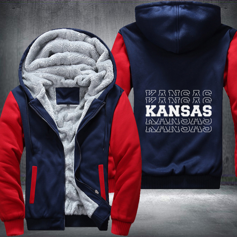 Patriotic USA State Kansas Fleece Hoodies Jacket