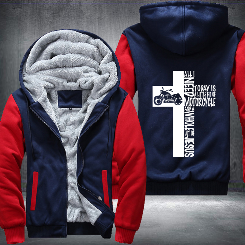 Jesus Motorcycle Cross White Fleece Hoodies Jacket