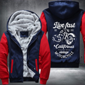 Live Fast Bike Hard Vintage Motorcycle Fleece Hoodies Jacket