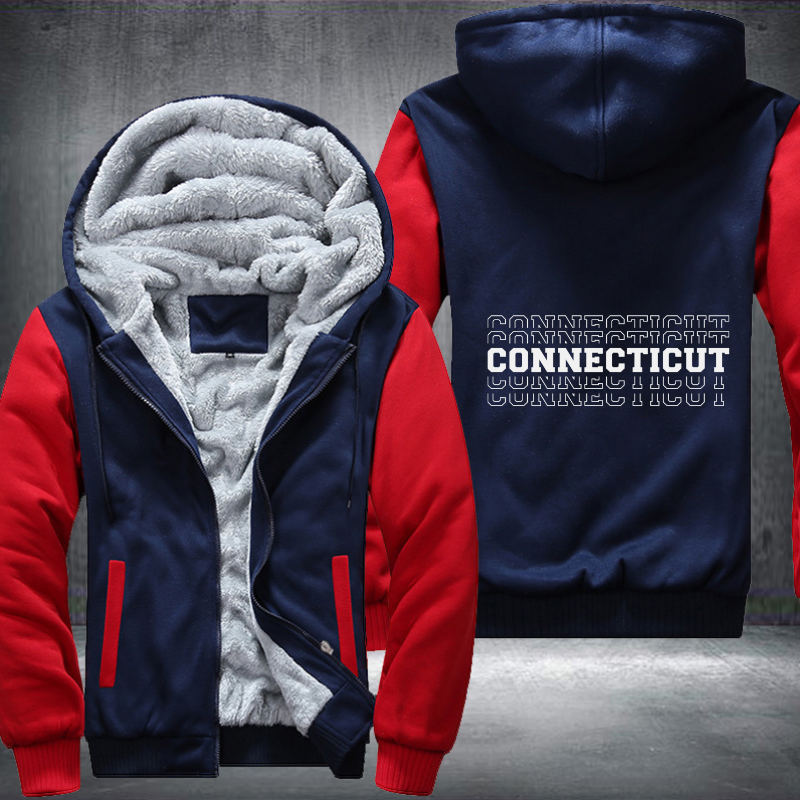Patriotic USA State Connecticut Fleece Hoodies Jacket