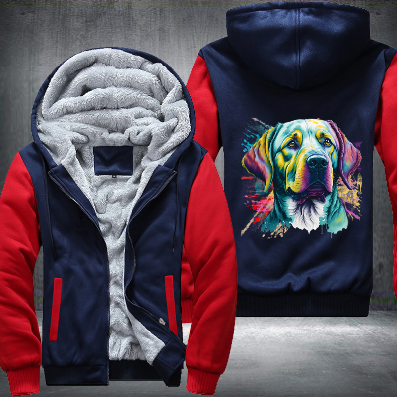 Rainbow Labrador Retriever Watercolour design Fleece Hoodies Jacket