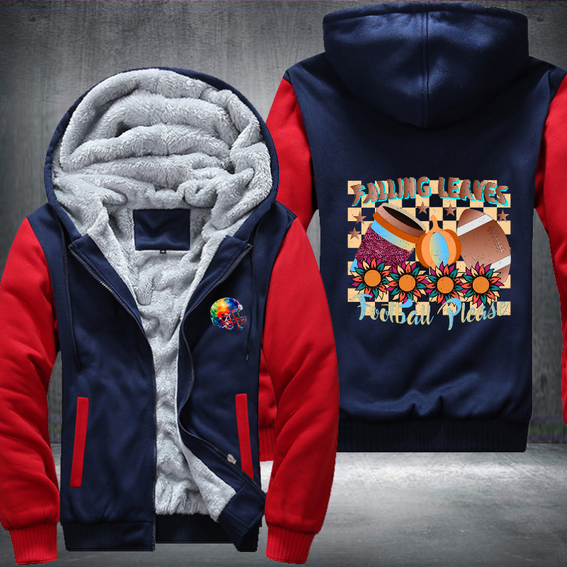 Falling Leaves Football Please Fleece Hoodies Jacket