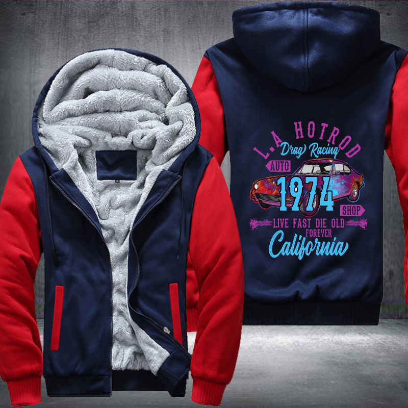LA hotrod drag racing 1974 Fleece Hoodies Jacket