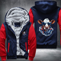 Animal Hiphop Graphic Funny Cow Fleece Hoodies Jacket