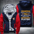 Grandma Doesn't Usually Yell But When SHE Does Her Grandson't Playing Fleece Hoodies Jacket