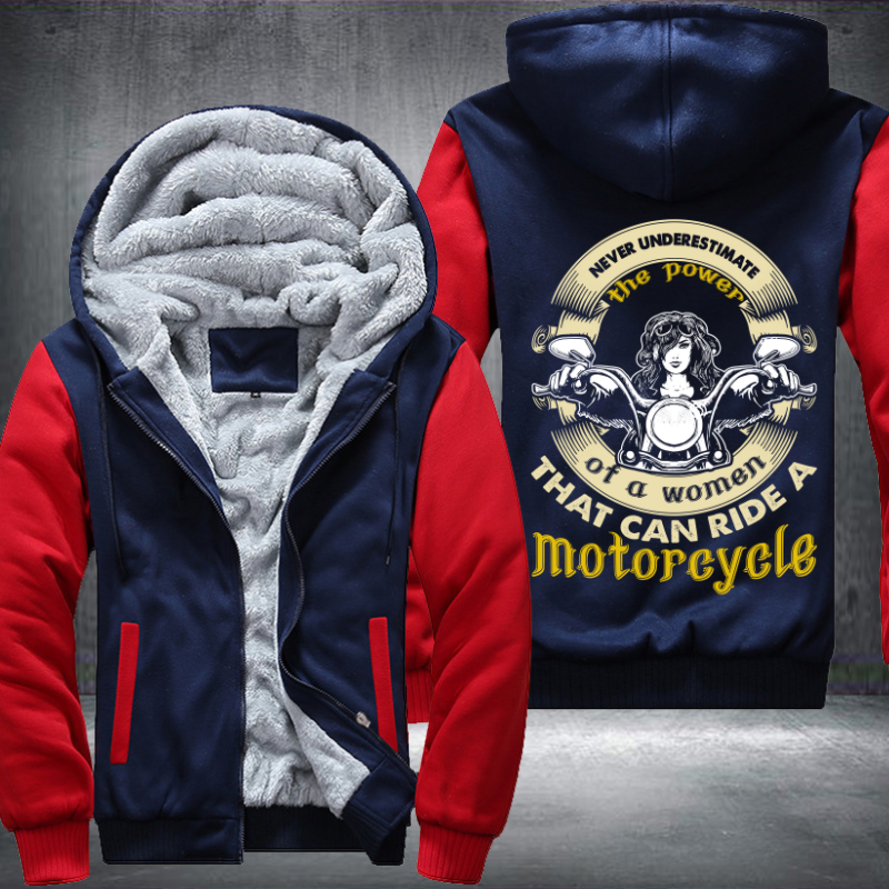 Women Can Ride A Motorcycle Fleece Hoodies Jacket