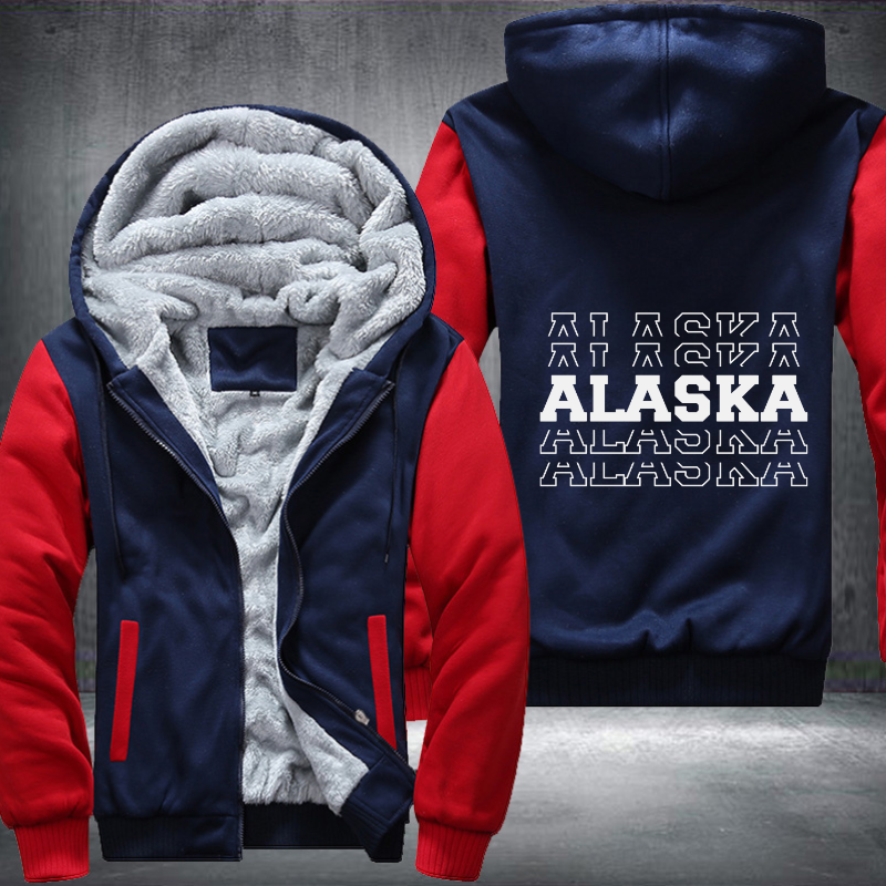 Patriotic USA State Alaska Fleece Hoodies Jacket