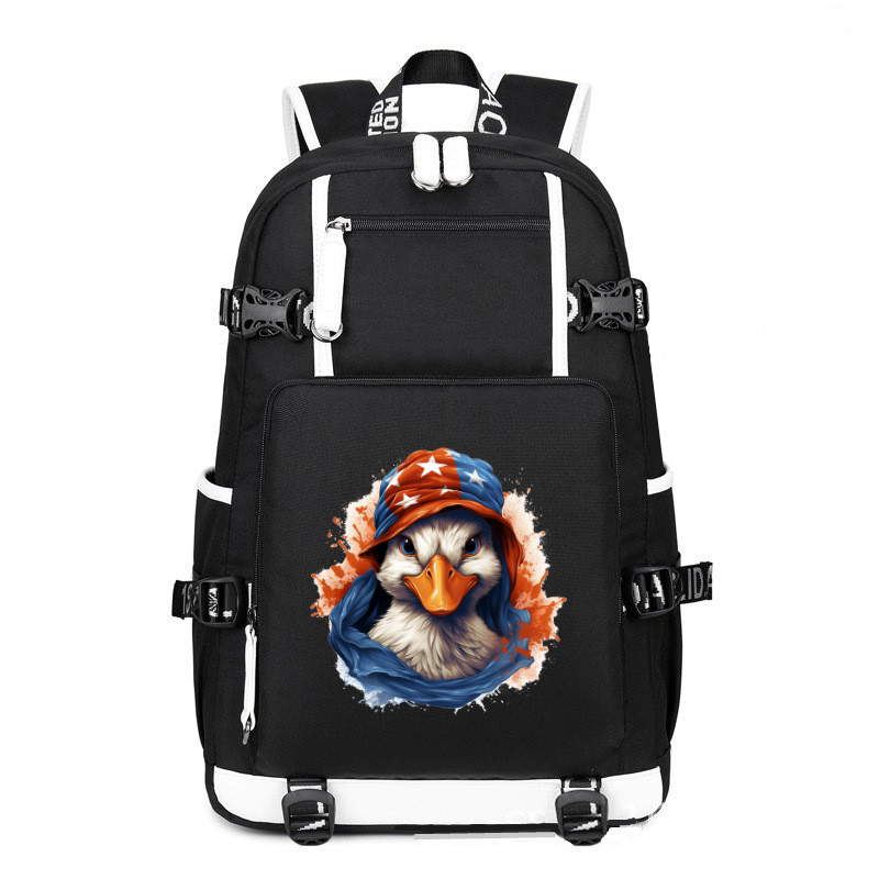 Animal Hiphop Graphic Funny Cute Duck printing Canvas Backpack