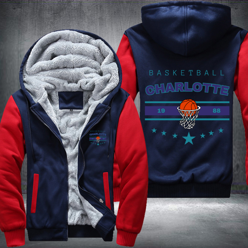 Vintage Basketball CHARLOTTE 1988 Fleece Hoodies Jacket