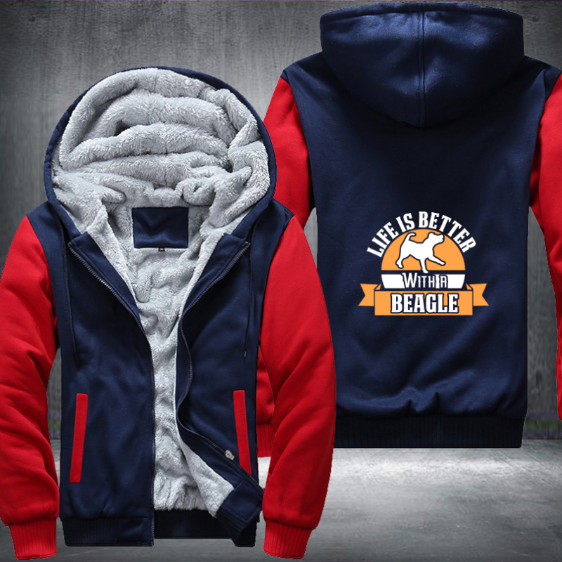 life is better with a beagle Fleece Hoodies Jacket