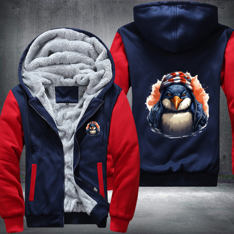 Animal Hiphop Graphic Gangster Penguin Fleece Hoodies Jacket
