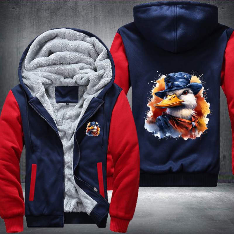 Animal Hiphop Graphic Funny Duck Fleece Hoodies Jacket