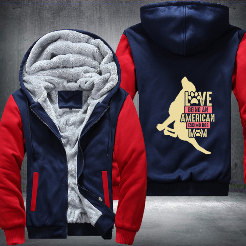 Love Being An American Eskimo Dog mom design Fleece Hoodies Jacket