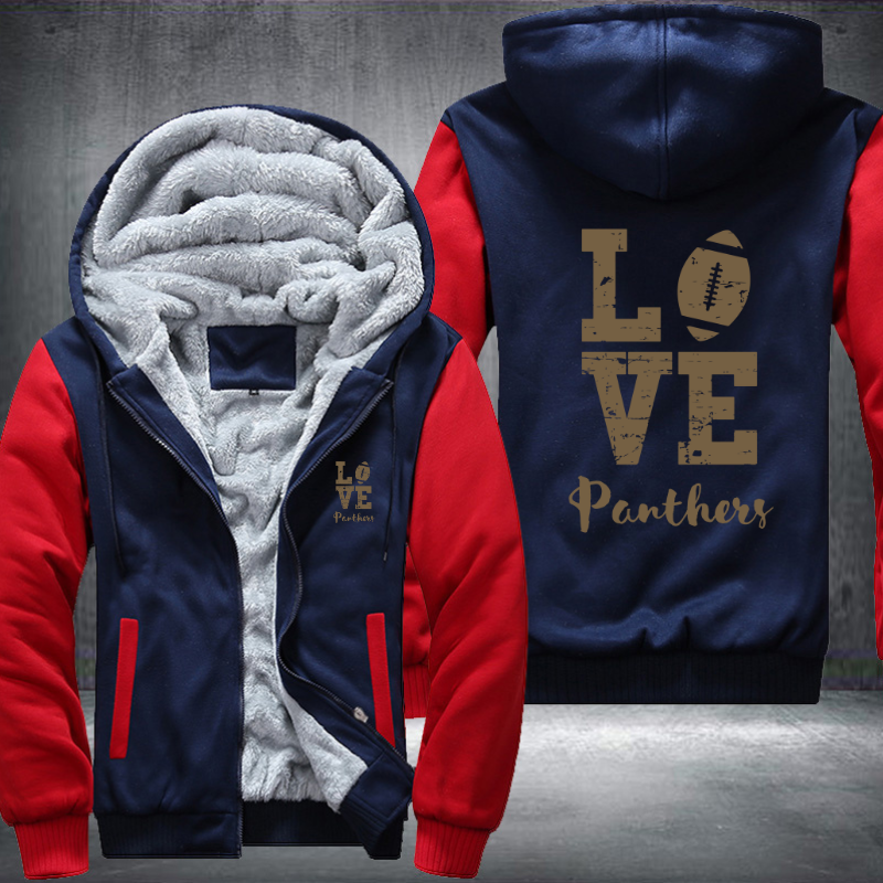 Football Gold Love Panthers Fleece Hoodies Jacket
