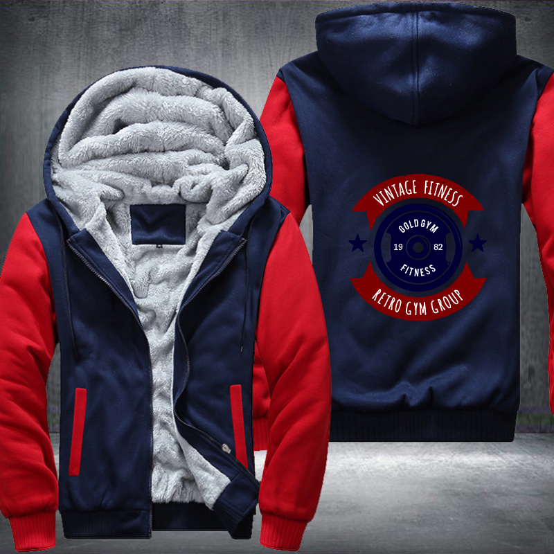 Vintage Fitness Retro GYM Group Fleece Hoodies Jacket