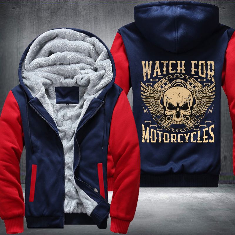 Watch For Motorcycles Fleece Hoodies Jacket