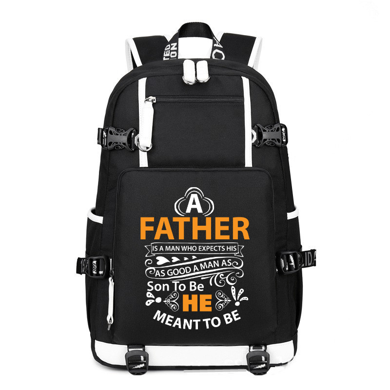A Father As Good A Man As Son To Be He printing Canvas Backpack