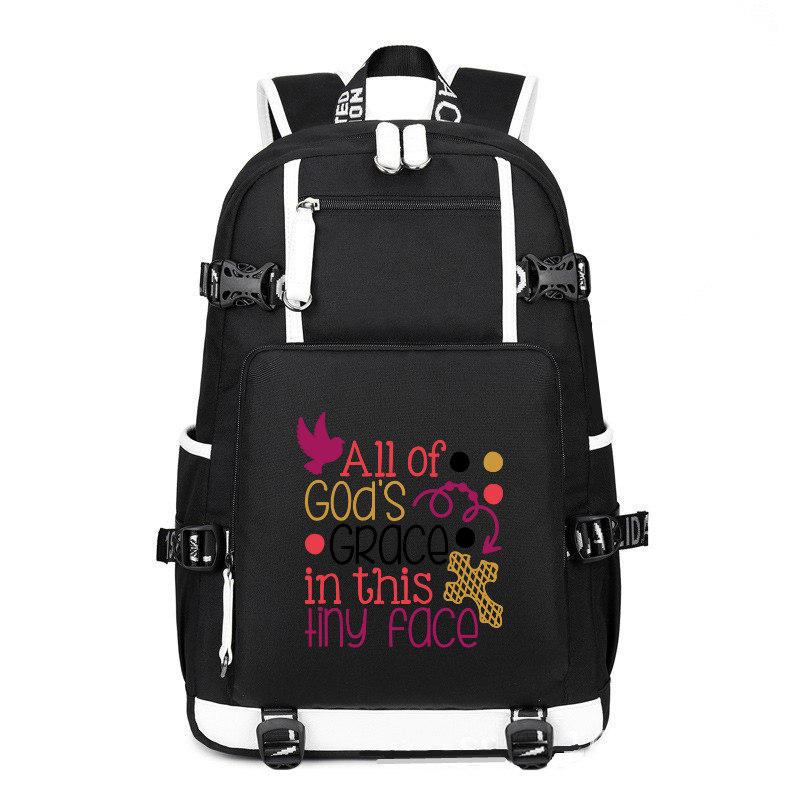 All Of Gods Grace In This Tiny Face printing Canvas Backpack